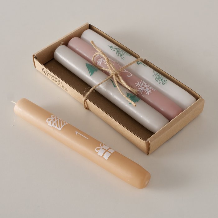 Christmas Tree Taper Candles - Pack of 4
