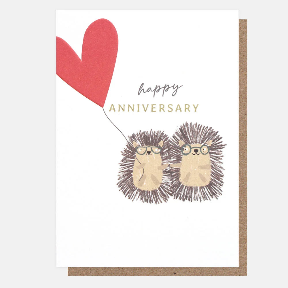 Happy Anniversary Hedgehogs Card