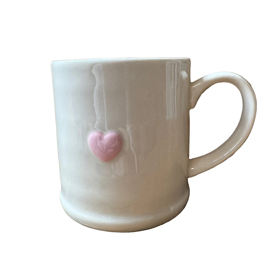 Pink Heart Stoneware Mug