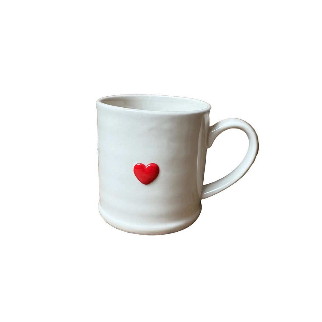 Red Heart Stoneware Mug