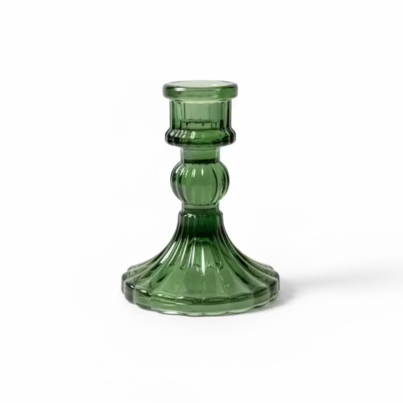 Classic Glass Candlestick - Emerald