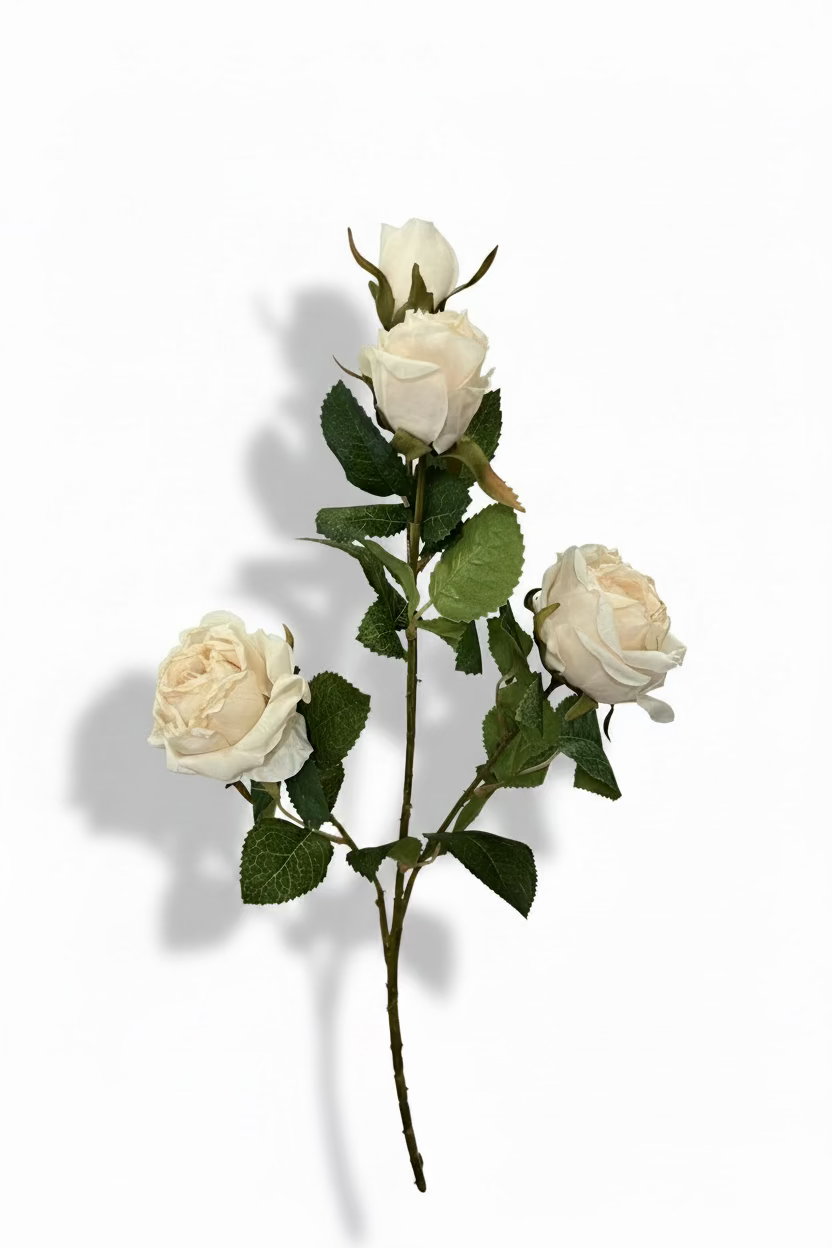 Roses Faux Flowers Spray - Antique Cream