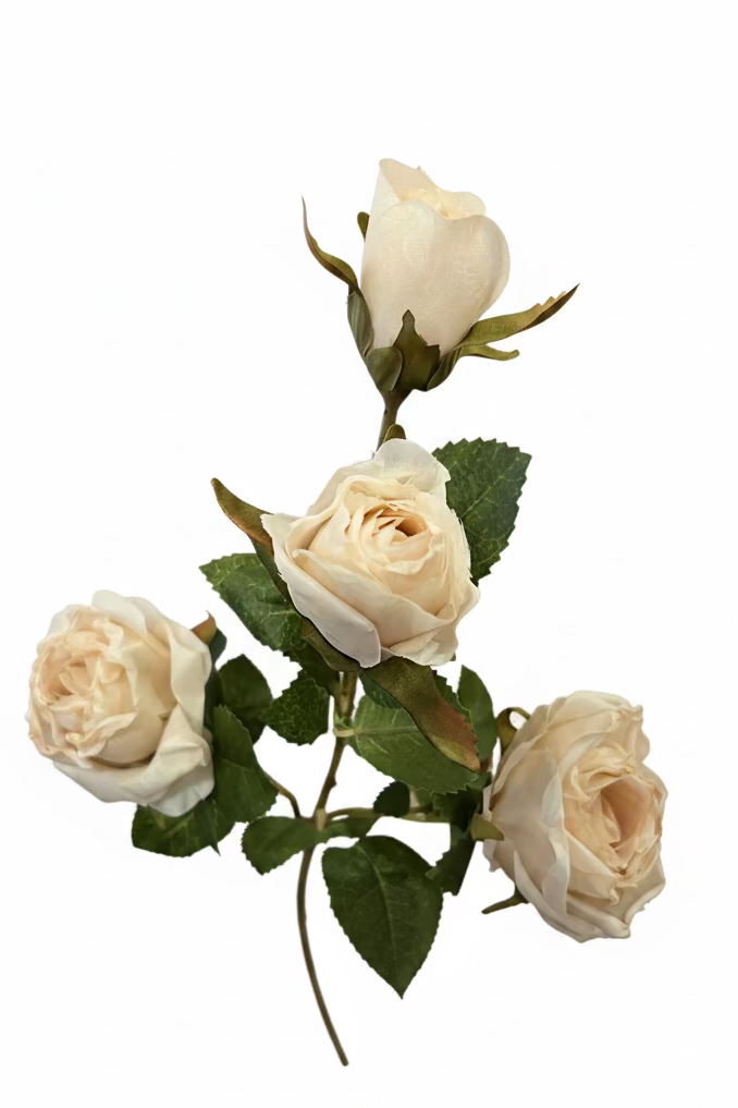 Roses Faux Flowers Spray - Antique Cream