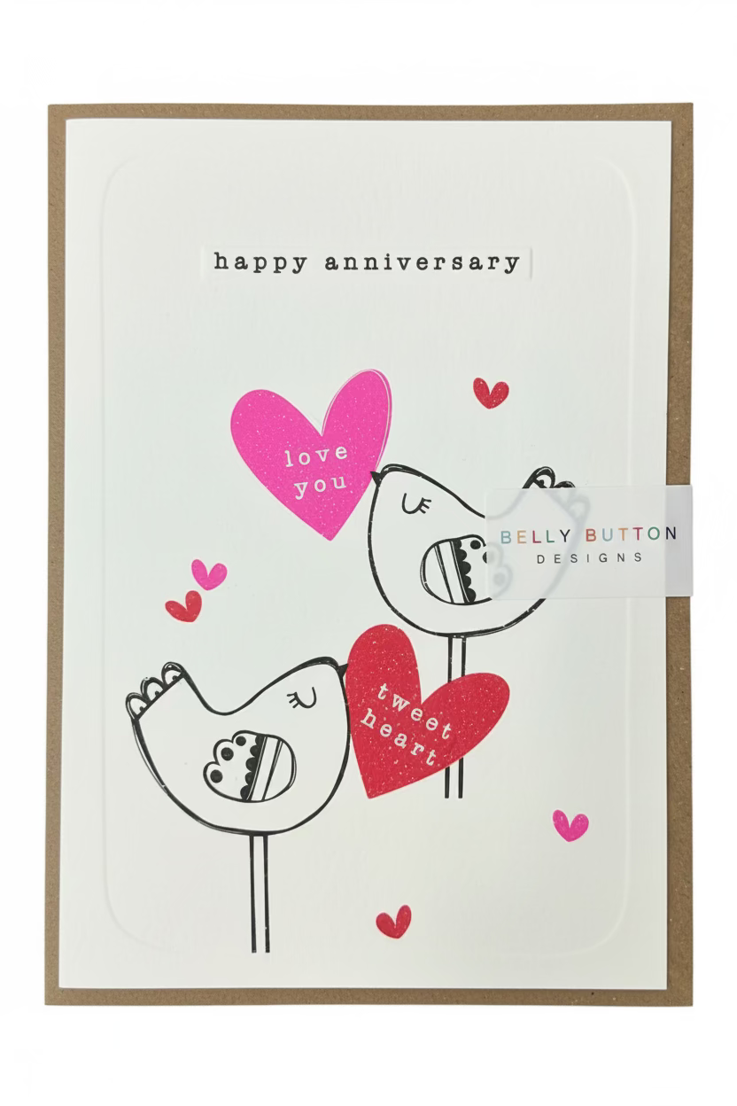 Happy Anniversary Card - Love Birds