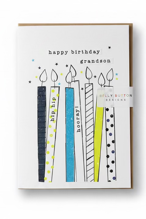 Happy Birthday Grandson Card - Candles