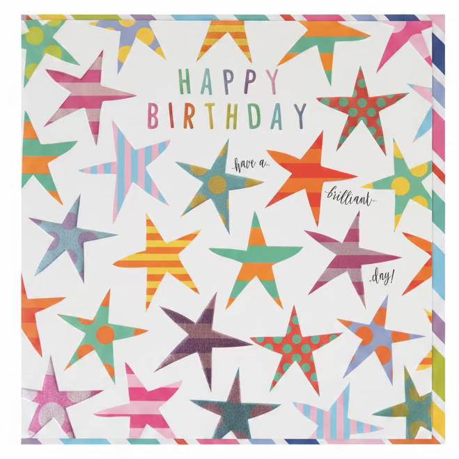 Happy Birthday Card - Stars