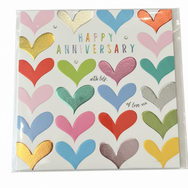Anniversary Multi Hearts Card