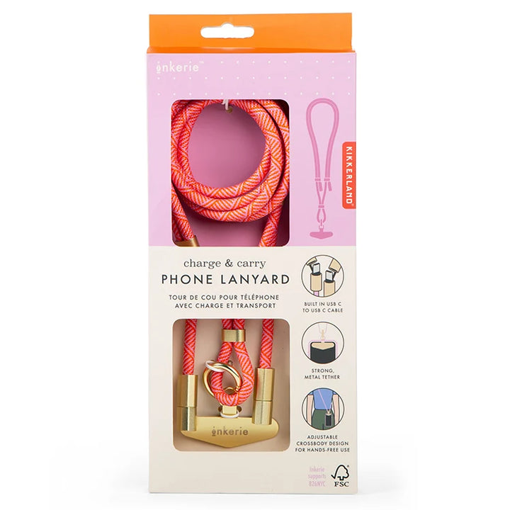 Phone Lanyard &amp; Cable - Pink