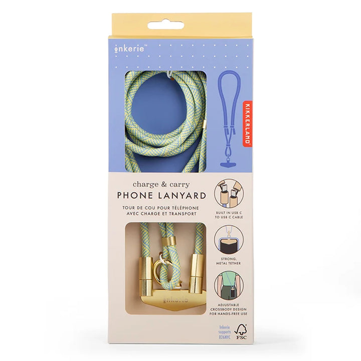 Phone Lanyard &amp; Cable - Blue