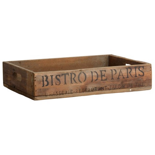 IB Laursen wooden bistro tray with handles, featuring a rustic design perfect for serving or decorative use.