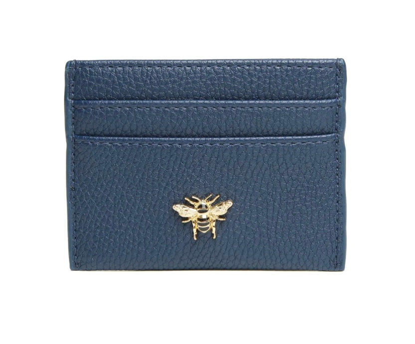 Navy Alice Wheeler card holder with multiple card slots, sleek and compact design, made of quality material.