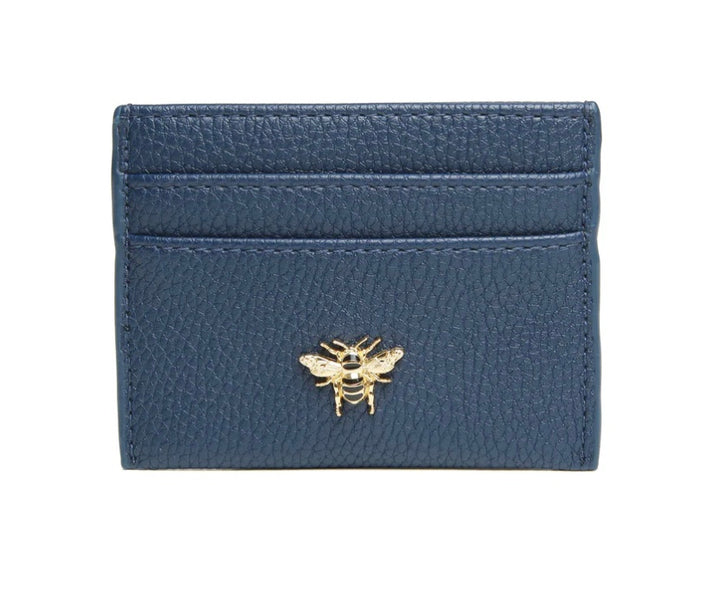 Navy Alice Wheeler card holder with multiple card slots, sleek and compact design, made of quality material.