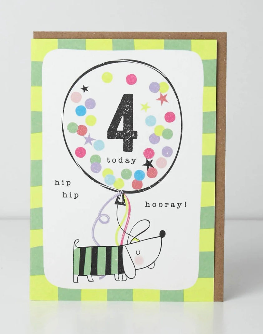 Colorful belly button themed birthday card from Cornucopia Home and Gift featuring cheerful "Hip Hip Hooray!" message.