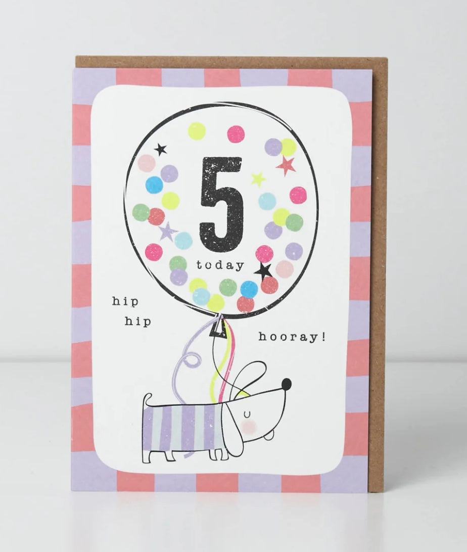 Belly button birthday card featuring colorful "Hip Hip Hooray!" design by Cornucopia Home and Gift, perfect for celebrating.