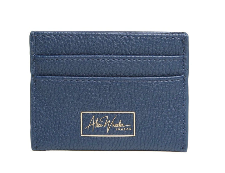 Navy Alice Wheeler card holder with multiple card slots, sleek leather design, and compact style for everyday use.