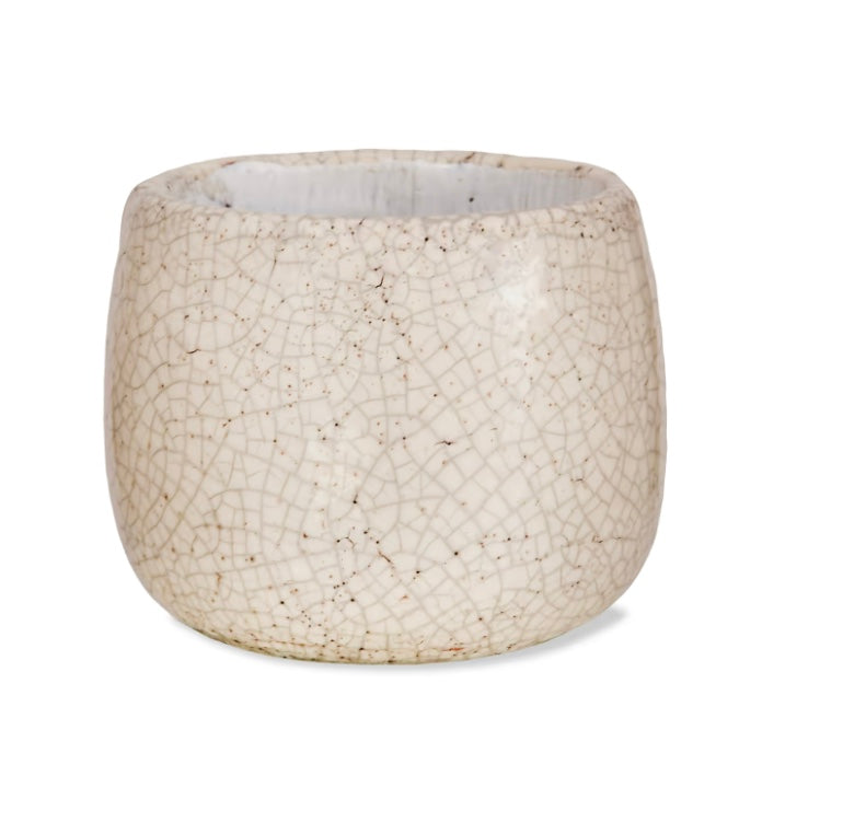 White Ravello Pot by Garden Trading, 11.5cm size, crafted by Cornucopia Home and Gift, shown on a garden surface.