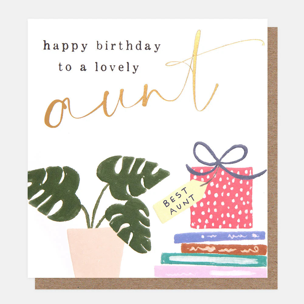 Caroline Gardner Aunty birthday card with colorful floral design and cheerful message, perfect for celebrating your aunty's special day.