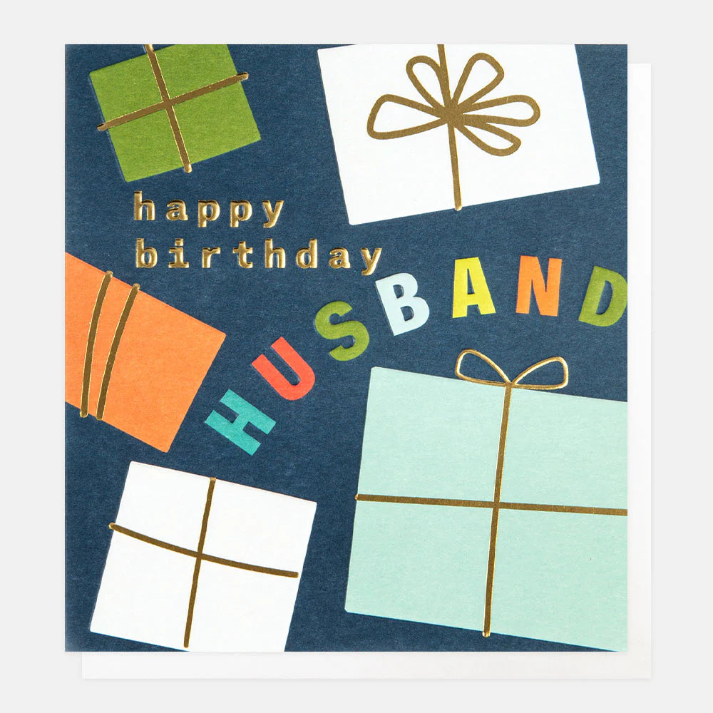 Caroline Gardner husband birthday card featuring colorful, playful design for celebrating a special occasion.
