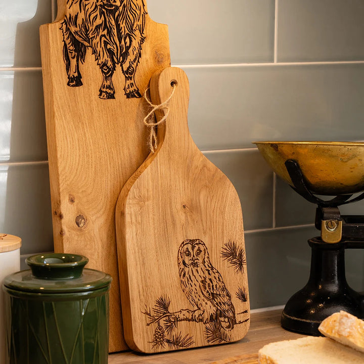 Selbrae House Medium Oak Hanging Paddle - Tawny Owl