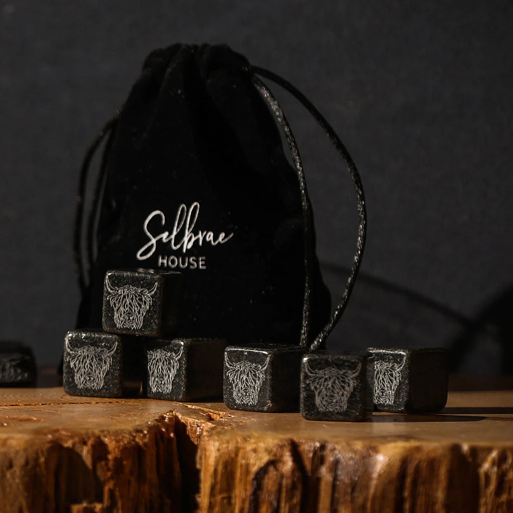 Selbrae House Highland Cow Whisky Stones - Set of 6