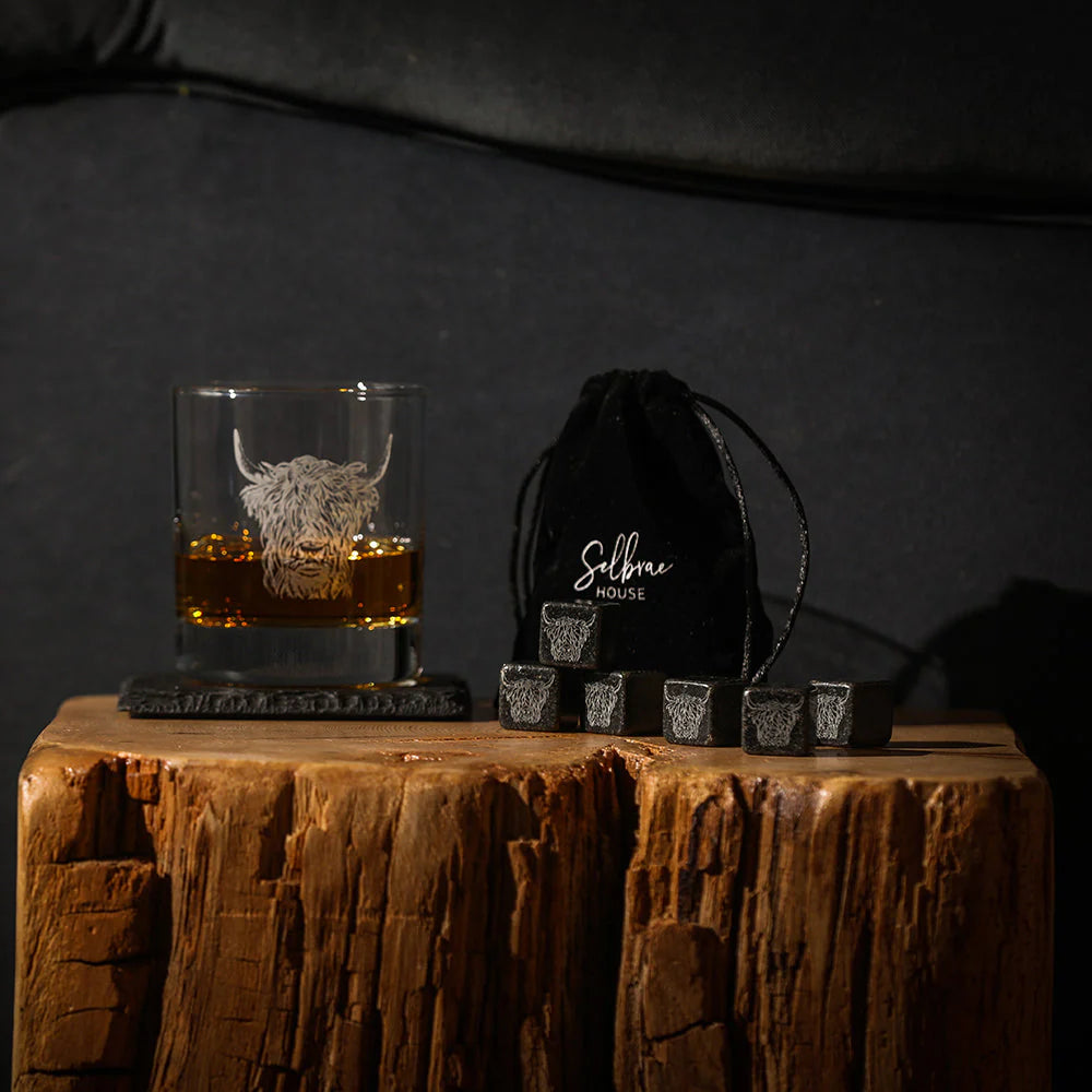 Selbrae House Highland Cow Whisky Stones - Set of 6