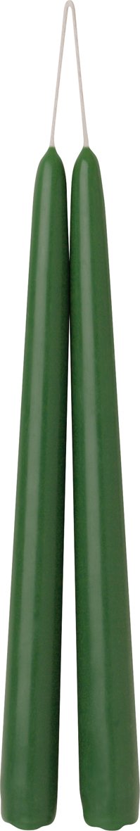 Dark green tapered candle from the Ideal Home Range by Cornucopia Home and Gift, shown with a smooth, tapered design.