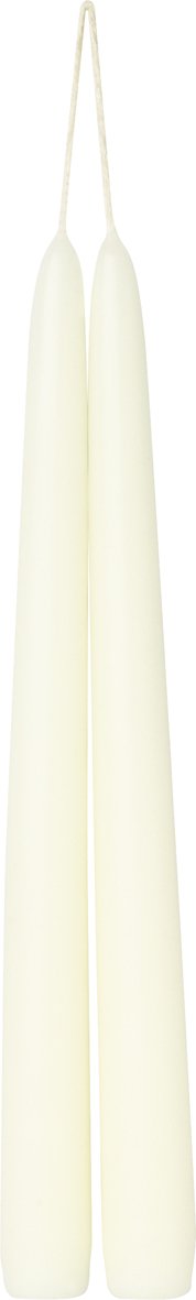 Ivory tapered candle from Cornucopia Home and Gift Ideal Home Range, showing a sleek, tapered design suitable for decorative candle holders.
