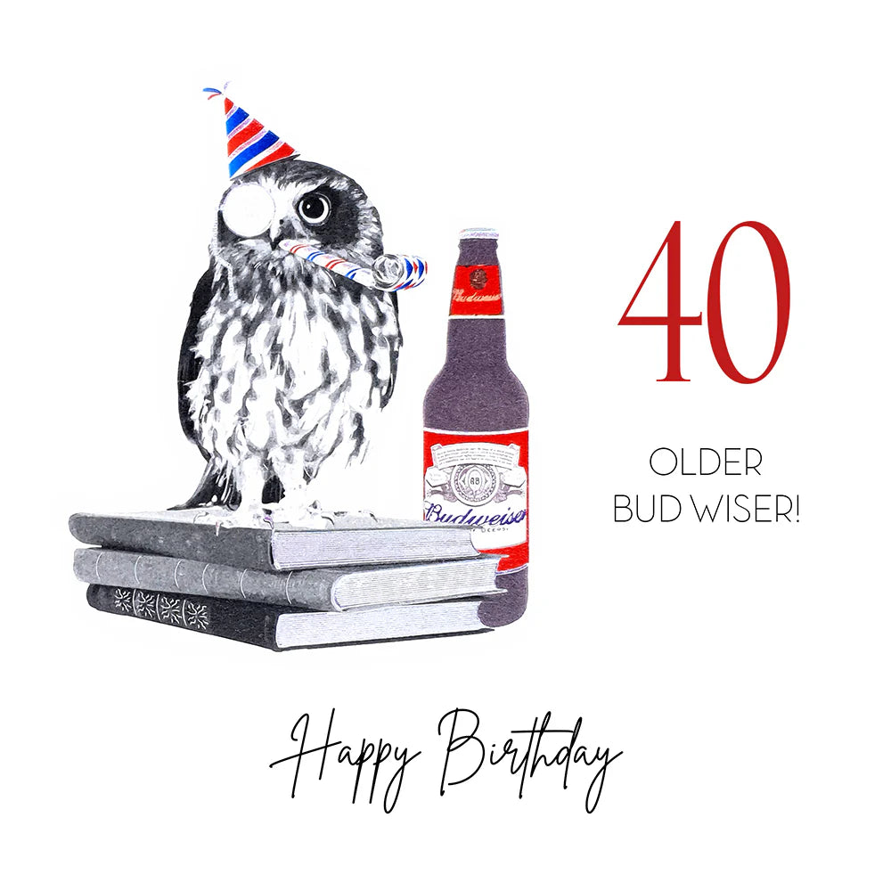 Old Bud Wiser birthday card from Five Dollar Shake by Cornucopia Home and Gift, featuring vintage-style design and humorous message.