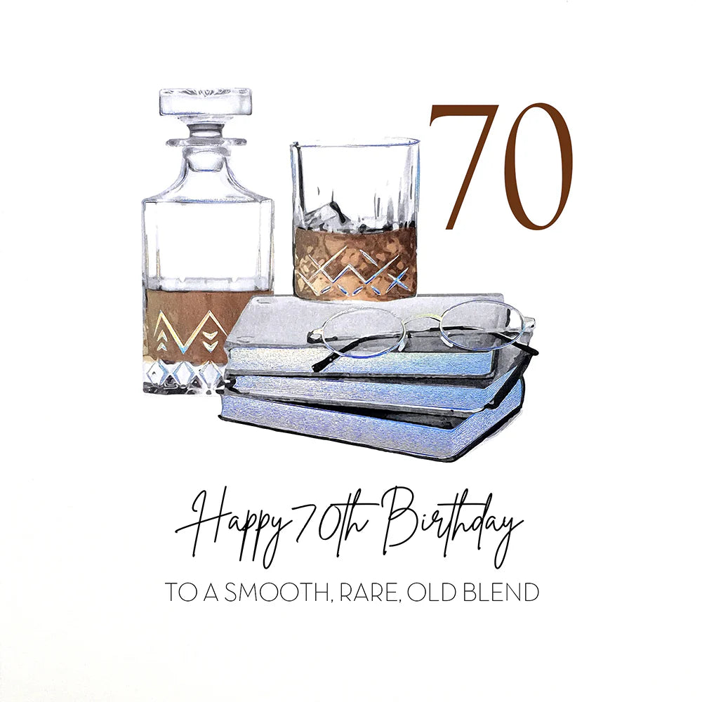 Happy Birthday 70 aged to perfection card from Five Dollar Shake by Cornucopia Home and Gift, featuring colorful birthday design.