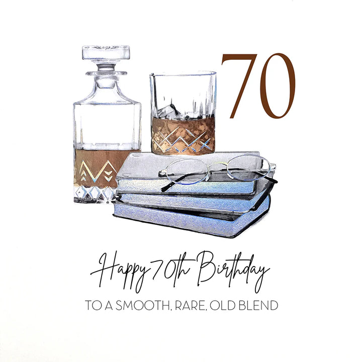 Happy Birthday 70 aged to perfection card from Five Dollar Shake by Cornucopia Home and Gift, featuring colorful birthday design.