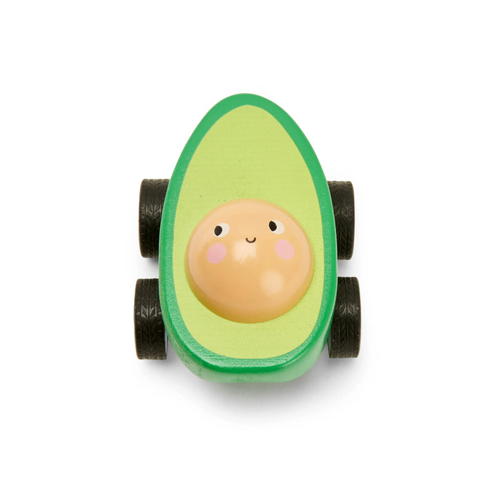 Colorful Fruit-Fun Pull Back Cars by Kikkerland, designed for kids, featuring playful fruit-themed vehicle designs.