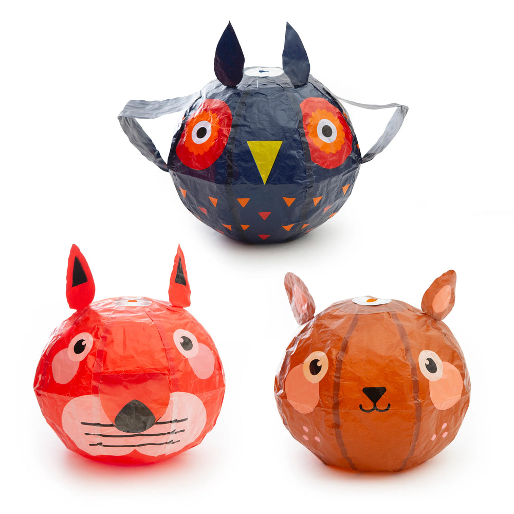 Colorful Kikkerland paper balloons by Cornucopia Home and Gift, shown inflated and ready for decoration.