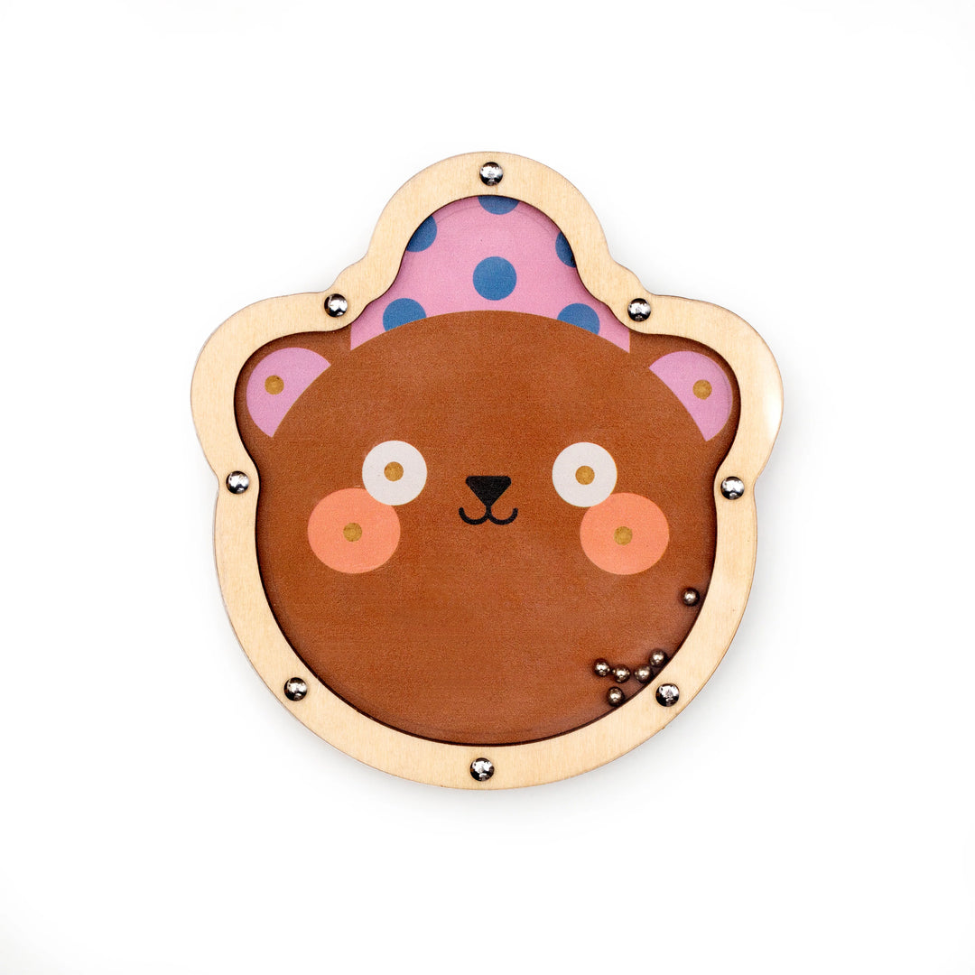 Kidoki double-sided tilt and roll puzzle by Kikkerland featuring colorful, interactive design for children.