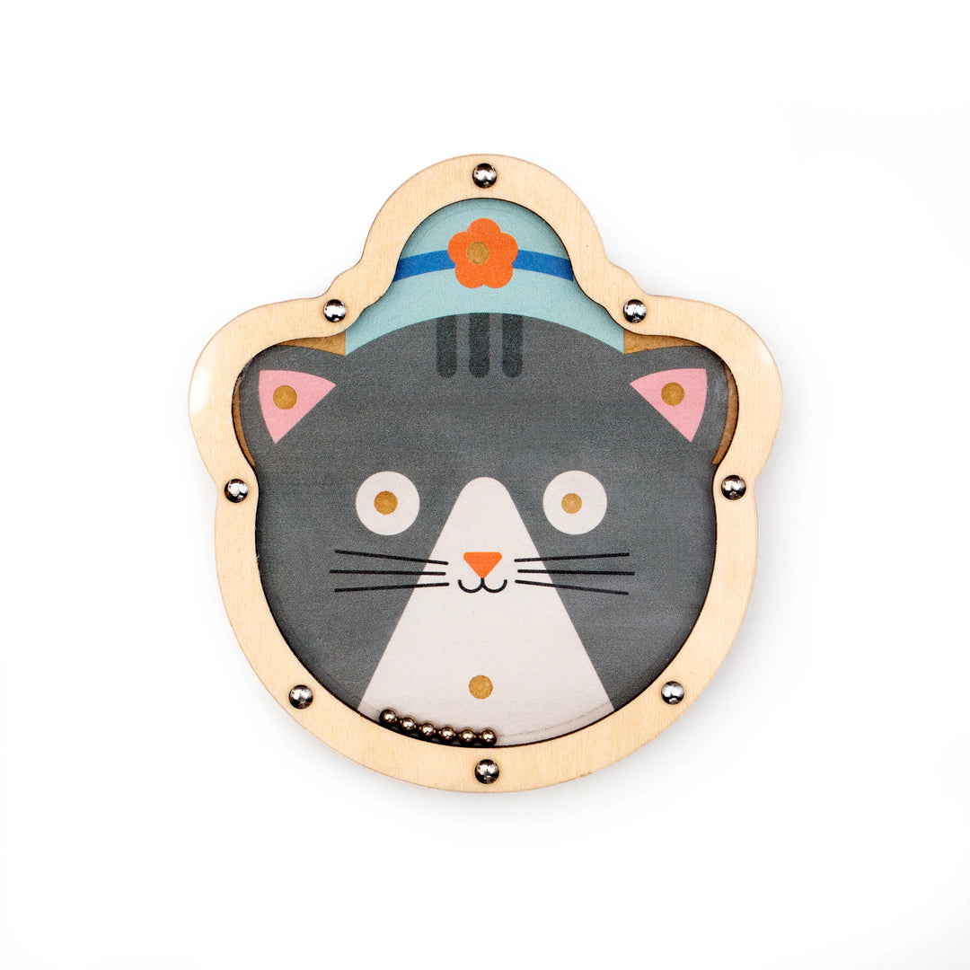 Kikkerland Kidoki Double Sided Tilt &amp; Roll Puzzle with colorful geometric shapes for children, designed by Cornucopia Home and Gift