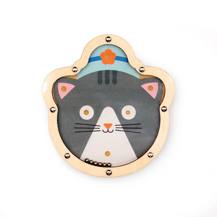 Kikkerland Kidoki Double Sided Tilt &amp; Roll Puzzle with colorful geometric shapes for children, designed by Cornucopia Home and Gift