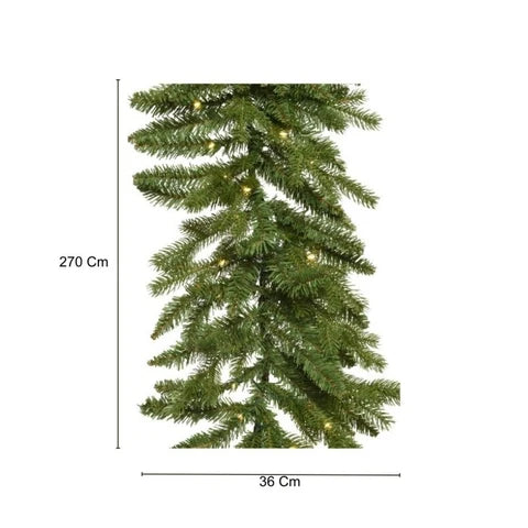 Pre-Lit Micro LED Christmas Garland - 270cm