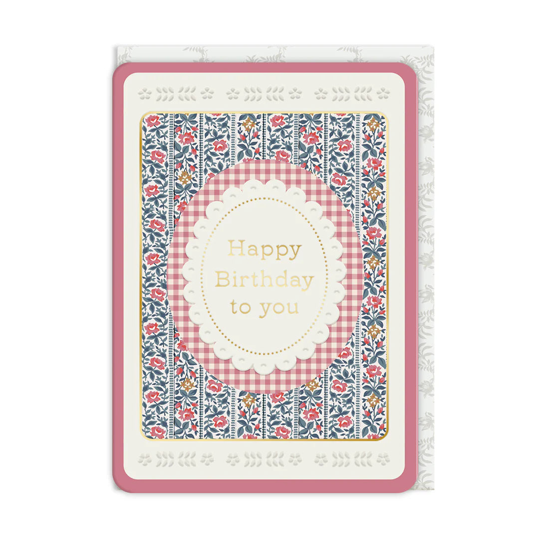 Laura Ashley Talon Stripe Birthday Card