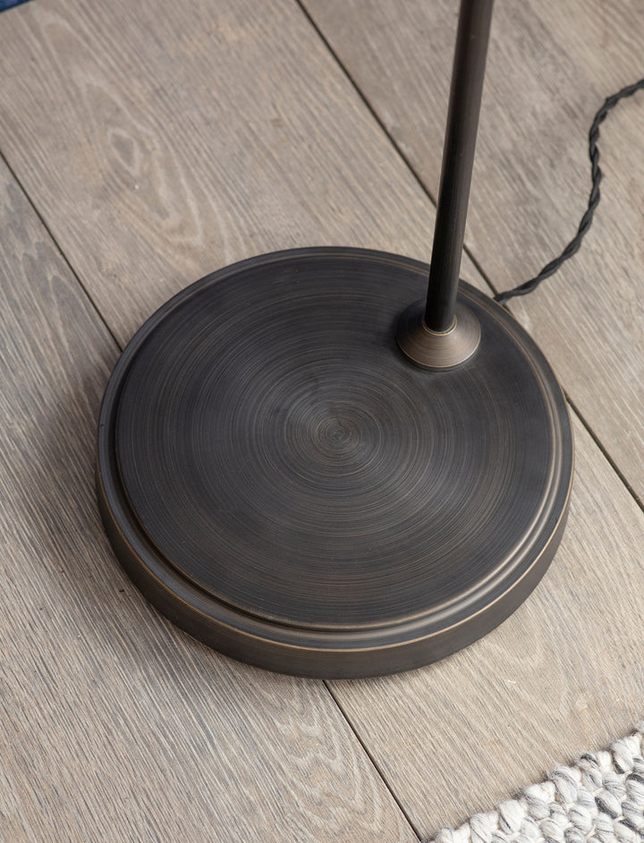 Cornucopia Home and Gift Hoxton Dome Floor Lamp with a sleek metal base and dome shade, perfect for modern garden or indoor lighting.