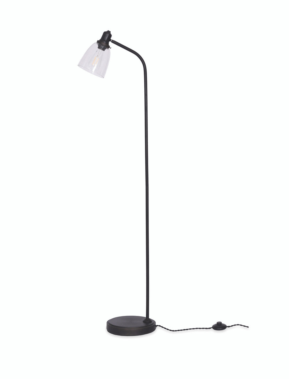 Garden Trading Hoxton Dome Floor Lamp with a sleek metal base and dome shade, perfect for modern interior lighting.