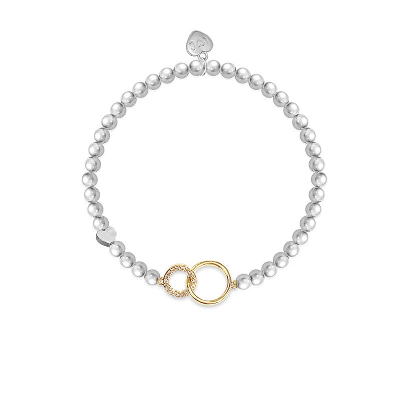 Silver "Love Between Mother & Daughter" bracelet from Cornucopia Home and Gift with life charms, featuring a meaningful design.