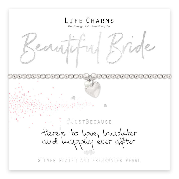 Beautiful bride bracelet from Cornucopia Home and Gift featuring elegant life charms on a delicate bracelet.