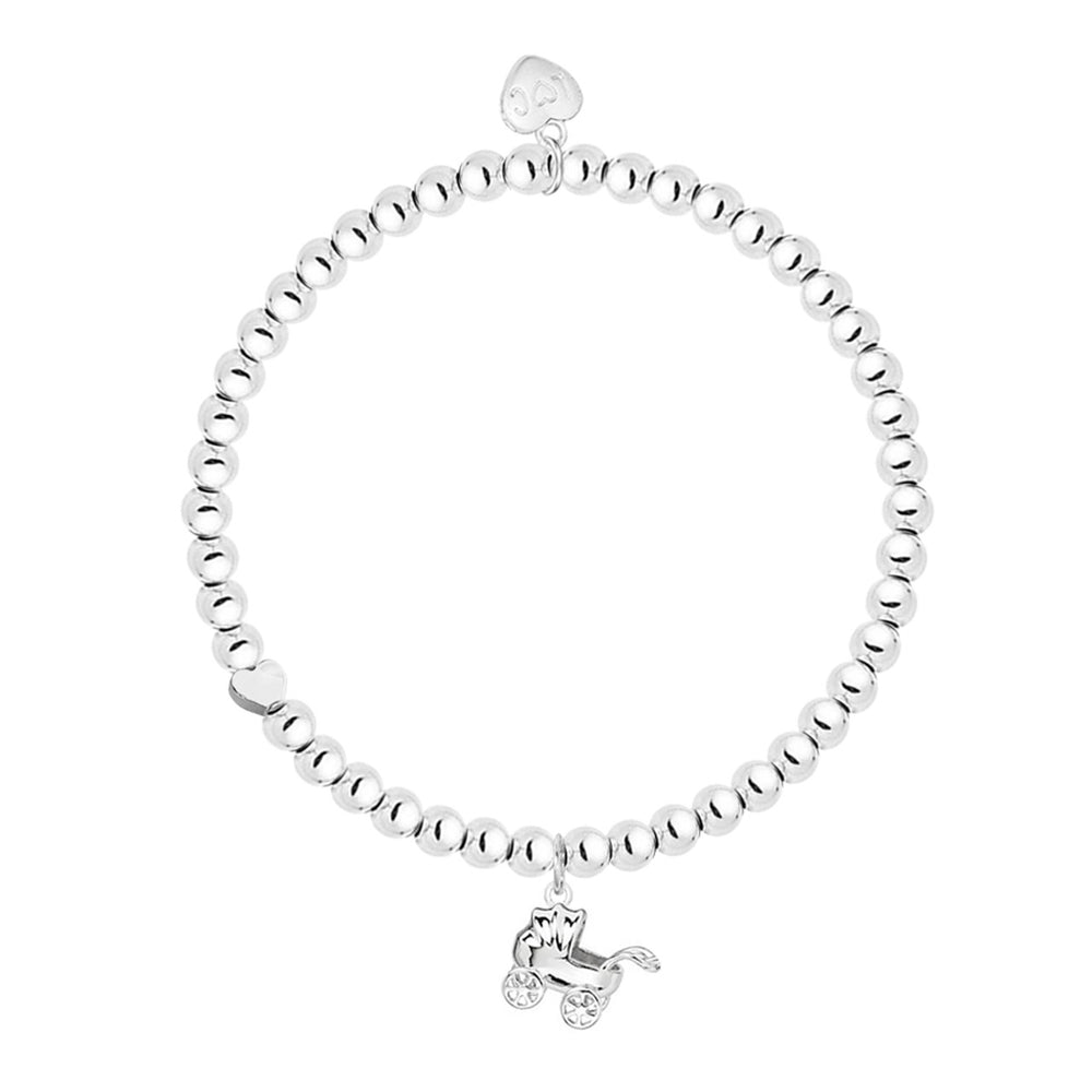 New baby bracelet with life charms, delicate jewelry by Cornucopia Home and Gift, featuring small, meaningful charms for infants.