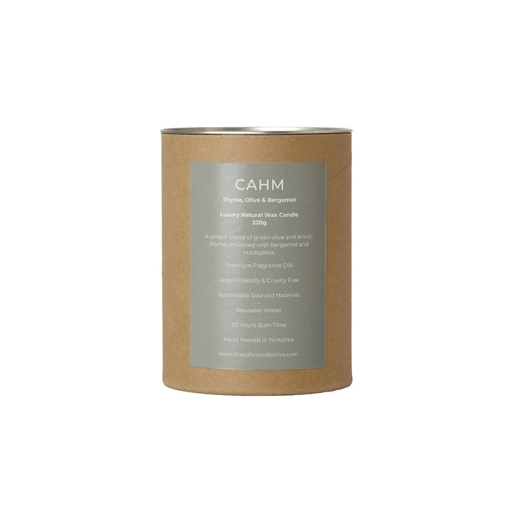 Thyme, Olive &amp; Bergamot Candle - Amber Glass