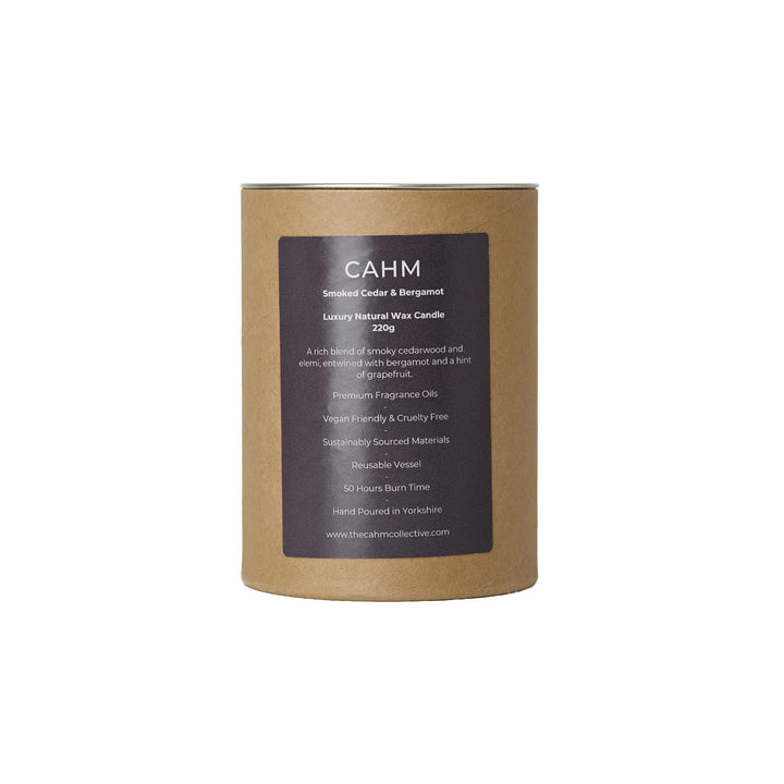 Smoked Cedar &amp; Bergamot Candle - Amber Glass