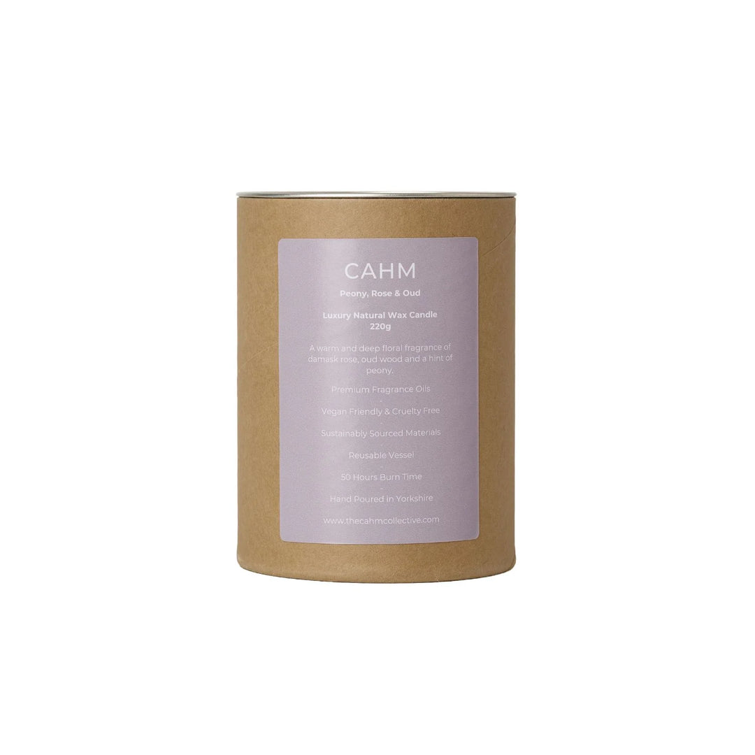 Peony, Rose &amp; Oud Candle - Amber Glass