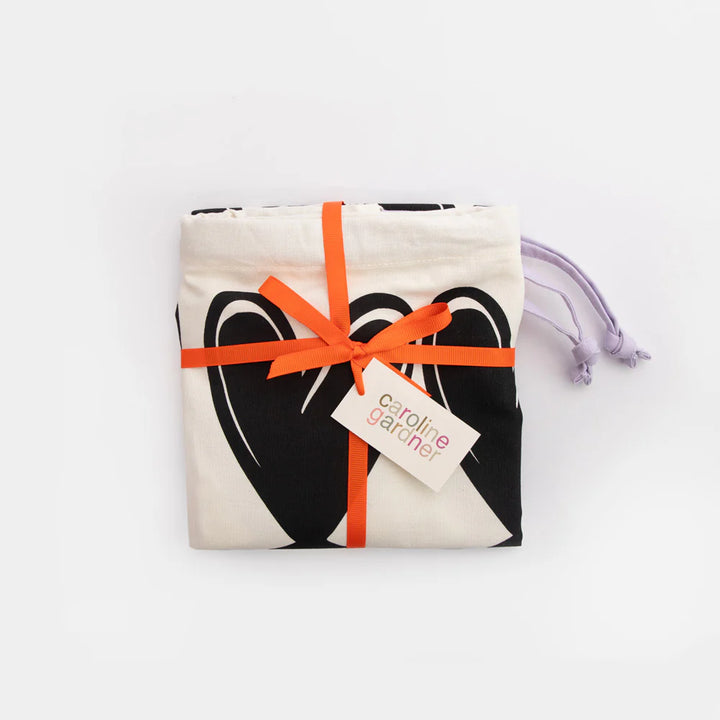 Caroline Gardner Laundry Bag Black Linked Hearts