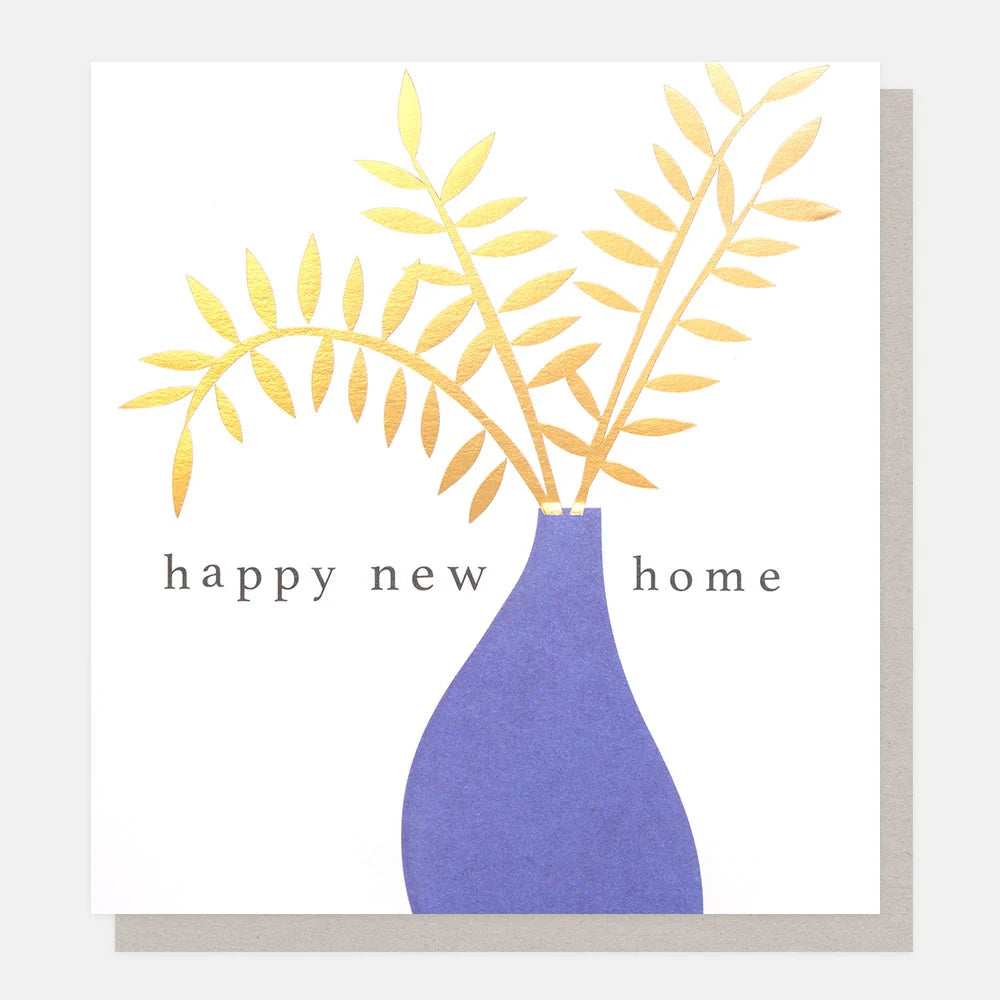 Happy New Home Blue Vase Card