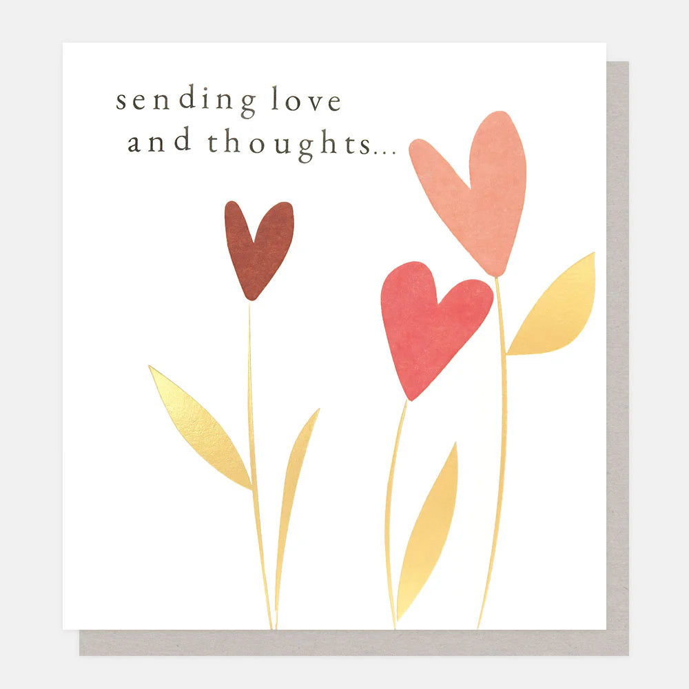 Caroline Gardner Sending Love And Thoughts greeting card with floral design, perfect for expressing care and affection.
