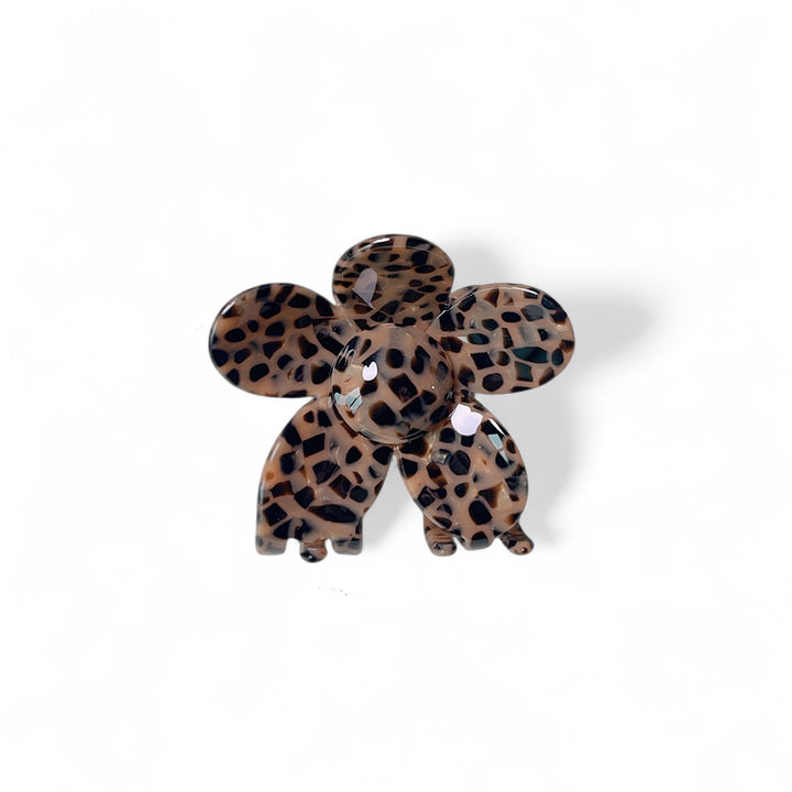 Giraffe Print Large Daisy Claw Hair Clip