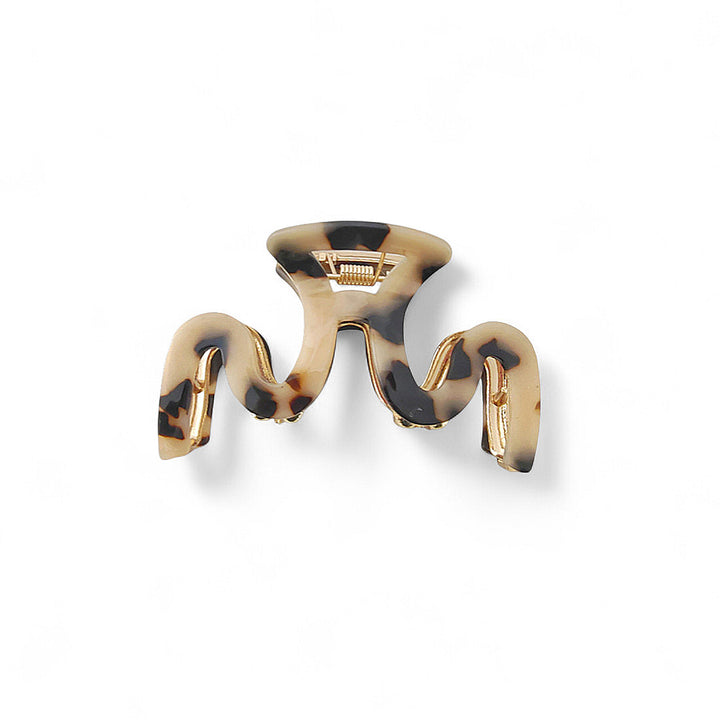 Light Tortoiseshell &amp; Gold Wave Claw Hair Clip